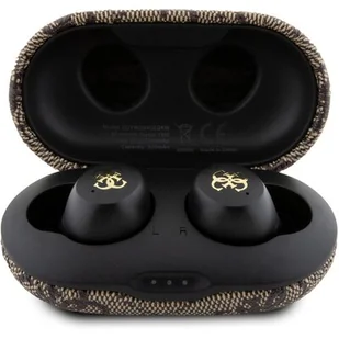 Guess słuchawki Bluetooth GUTWSP4EGW TWS + stacja dokująca ENC brązowy/brown 4G Metal - Słuchawki - miniaturka - grafika 1