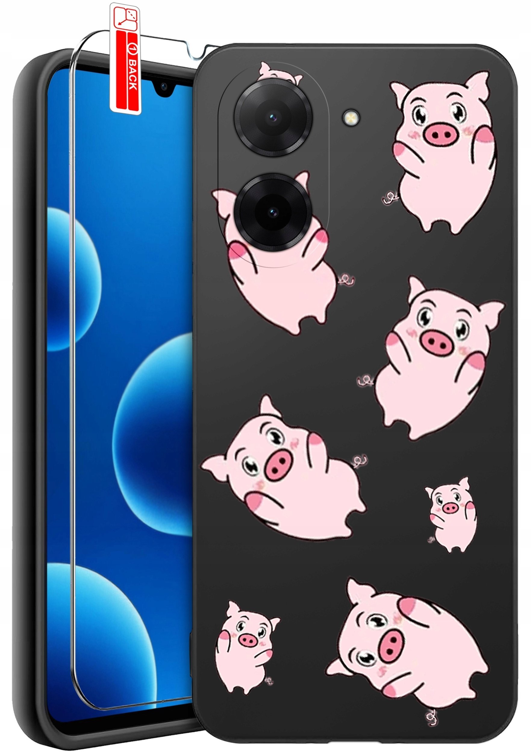 ETUI do Xiaomi Redmi A5 WZORY SILIKONOWE MATT CASE + SZKŁO 9H