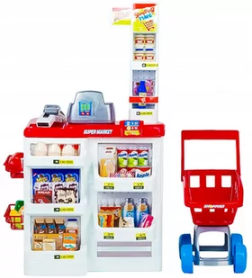 Duży sklep Supermarket stragan dla dzieci z kasą fiskalną wagą i skanerem - Zabawy w naśladowanie dorosłych - miniaturka - grafika 2