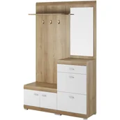 Meble do przedpokoju - Przedpokój Stella Piaski Meble Biały, Dąb Riviera - miniaturka - grafika 1