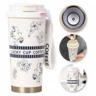 Kubki termiczne - ECARLA kubek termiczny uchwytem i ustnikiem 550ml Kremowy BD28WZ3 - miniaturka - grafika 1