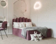 Łóżka dla dzieci i młodzieży - Łóżko tapicerowane Holly z materacem - różne rozmiary - miniaturka - grafika 1