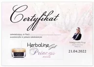 Pozostałe akcesoria kosmetyczne - Certyfikat ze szkolenia online Herbaline Gel Princess Nails by Małgorzata Kruś wersja Drukowana - miniaturka - grafika 1