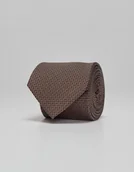 Krawaty i muchy męskie - krawat seta&cottone 70 brąz - miniaturka - grafika 1