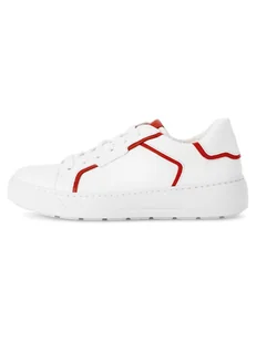 Gabor Skórzane sneakersy w kolorze biało-czerwonym - Trampki damskie - miniaturka - grafika 1