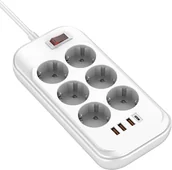 Listwy zasilające - ColorWay Power Socket CW-CHE64PDW - miniaturka - grafika 1