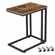 Ławy i stoliki kawowe - Mały stolik na kółkach, 50x35x60 cm, ciemny brąz, czarny, mat - miniaturka - grafika 1