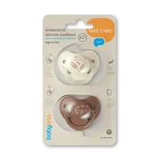 Smoczki uspokajające - Babyono Smoczki anatomiczne silikonowe 18 m+ 2 szt. - miniaturka - grafika 1