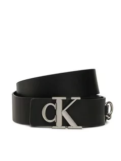 Paski - Calvin Klein Jeans Pasek Damski Mono Hardware Leather Belt 30mm K60K610363 Czarny - grafika 1