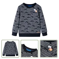 Bluzy dla dziewczynek - Bluza dziecięca - granatowy melanż - 116 - Bluza Dla Dziecka - miniaturka - grafika 1