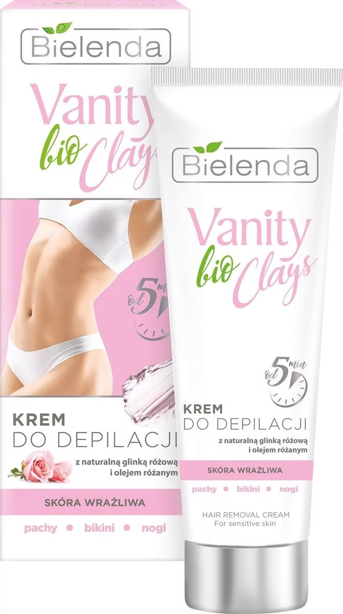 Bielenda Vanity Bio Clay Krem Do Depilacji Z Naturalną Glinką Różową I Olejkiem Różanym Skóra Wrażliwa 100ml