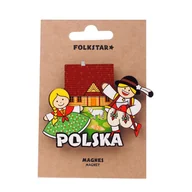 Magnesy - DREWNIANY MAGNES NA LODÓWKĘ FOLK - PARA GÓRALSKA FOLKSTAR - miniaturka - grafika 1