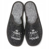 Kapcie męskie - NOWO, Kapcie męskie KING OF THE HOUSE, rozmiar 44 - miniaturka - grafika 1