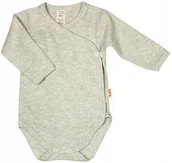 Body dla niemowląt - Body KOPERTOWE WCZEŚNIAK popiel MELANŻ 50 KLEKLE - miniaturka - grafika 1