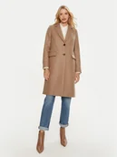 Płaszcze damskie - Tommy Hilfiger Płaszcz wełniany WW0WW42738 Brązowy Regular Fit - miniaturka - grafika 1