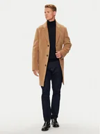 Płaszcze męskie - Tommy Hilfiger Płaszcz wełniany MW0MW36611 Beżowy Regular Fit - miniaturka - grafika 1