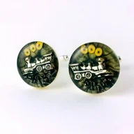 Spinki do mankietów i krawatów - Spinki - Steam Choo-Choo 3D - miniaturka - grafika 1