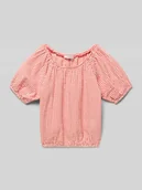 Bluzki dla dziewczynek - Bluzka z elastycznym ściągaczem - miniaturka - grafika 1