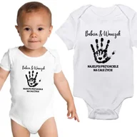 Body dla niemowląt - Body Dziecięce BABCIA & WNUCZEK Na Mikołajki Święta Pod Choinkę Białe 68cm - miniaturka - grafika 1