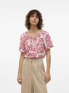 Bluzki damskie - Vero Moda Bluzka "Imma" w kolorze różowo-kremowym - miniaturka - grafika 1