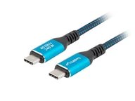 Kable USB - Lanberg kabel USB-C USB4 M/M 0.5m 240W 8K 60Hz czarno-niebieski - miniaturka - grafika 1