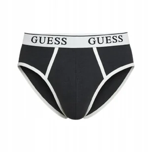 GUESS SLIPY MĘSKIE Z LOGO NA GUMIE W KOLORZE SZARYM GRAFITOWYM M G_A - Majtki męskie - miniaturka - grafika 1
