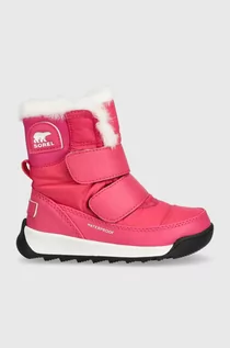 Buty dla dziewczynek - Sorel śniegowce dziecięce kolor różowy - grafika 1