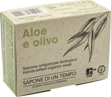 Organiczne mydło w kostce - Aloes i Oliwki - 100 gr. SAPONE DI UN TEMPO