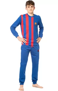 FC Barcelona bawełniana piżama męska 232012, Kolor niebieski, Rozmiar M, FC Barcelona - Intymna - Piżamy męskie - miniaturka - grafika 1