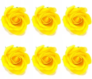 KWIATY MYDLANE ŻÓŁTA róża z mydła pachnie na PREZENT BOX wielkanoc 6 szt - Sztuczne kwiaty - miniaturka - grafika 1