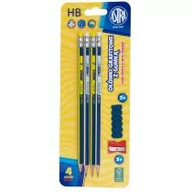 Przybory szkolne - Ołówki Astra Grafitowe Z Gumką Temperówką I Nakładką Blister 4 Sztuki - miniaturka - grafika 1