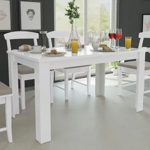 vidaXL Stół jadalniany 140x80x75 cm biały - Stoły - miniaturka - grafika 1