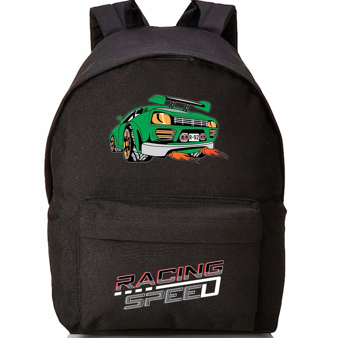 Plecak Czarny Szkolny Młodzieżowy Racing Speed Samochód Styl Modny