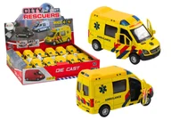 Samochody i pojazdy dla dzieci - Ambulans Karetka 1:32 Otwierane Drzwi Światła Dźwięki Napęd Żółt - miniaturka - grafika 1