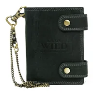 Portfele - WILD skórzany porfel męski 2901-BIC z łańcuchem czarny 2901-BIC - miniaturka - grafika 1