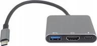 Adaptery i przejściówki - Adapter USB PremiumCord PremiumCord Adaptér USB-C na HDMI + USB3.0 + PD, rozlišení 4K a FULL HD 1080p - miniaturka - grafika 1