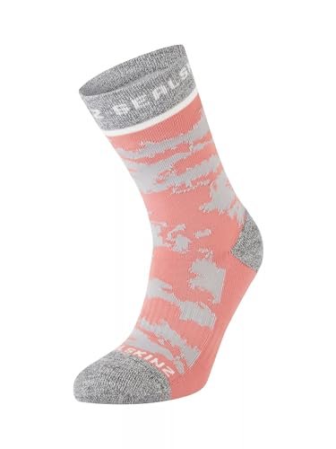 SEALSKINZ Reepham Żakardowe skarpety aktywne, średniej długości, niewodoodporne skarpety, różowe, L, różowy, Large