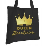 Torby i wózki na zakupy - Torba Bawełniana dla Kosmetyczki Czarna Prezent ekologiczna Trwały Nadruk - miniaturka - grafika 1