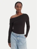 Bluzki damskie - Guess Top W6RP15 KD012 Czarny Slim Fit - miniaturka - grafika 1