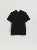 Koszulki męskie - Reserved - T-shirt regular z aplikacją - czarny - miniaturka - grafika 1