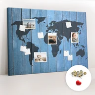 Tablice i flipcharty - Tablica Korkowa XXL - 100x140 cm - Mapa świata deski + Metaliczne Pinezki - miniaturka - grafika 1