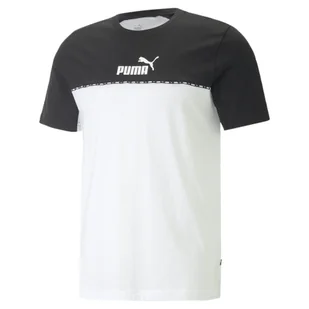 Męska koszulka Essentials Block Tape PUMA Black - Koszulki sportowe męskie - miniaturka - grafika 1