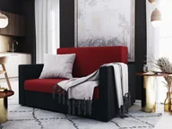 Sofy i kanapy - Nowoczesna sofa rozkładana ARIA 120 – czarna / czerwona - miniaturka - grafika 1