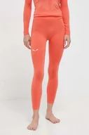 Spodnie sportowe damskie - Salewa legginsy funkcyjne Zebru Responsive kolor różowy - miniaturka - grafika 1