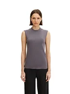 Koszulki i topy damskie - TOM TAILOR Damski Tank top z prążkowaną strukturą 1032704, 15417 - Evident Anthracite, XS - miniaturka - grafika 1