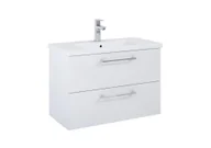 Szafki łazienkowe - Szafka łazienkowa pod umywalkę Roca Roma Plus Compact 80 cm biały połysk A857953806 - miniaturka - grafika 1