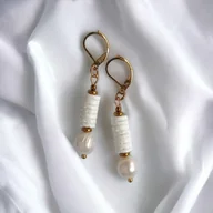 Kolczyki - LIMITOWANE kolczyki: kolekcja summer white : PERŁY & MUSZLA - miniaturka - grafika 1