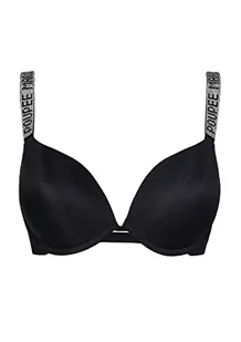 Marilyn Poupée damski biustonosz Mon Bijou Secret delikatne wkładki push-up, gładkie ramiączka, czarny, czarny, 70C - Biustonosze - miniaturka - grafika 1