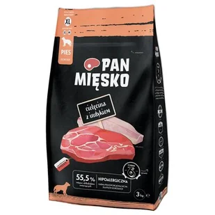 Sucha karma dla psa Pan Mięsko cielęcina z indykiem XL 3 kg  dorosłe psy - Sucha karma dla psów - miniaturka - grafika 1