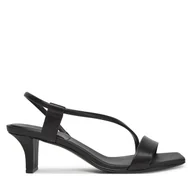 Sandały damskie - Sandały Calvin Klein Heel Sandal 50 Squared Lth HW0HW02534 Czarny - miniaturka - grafika 1